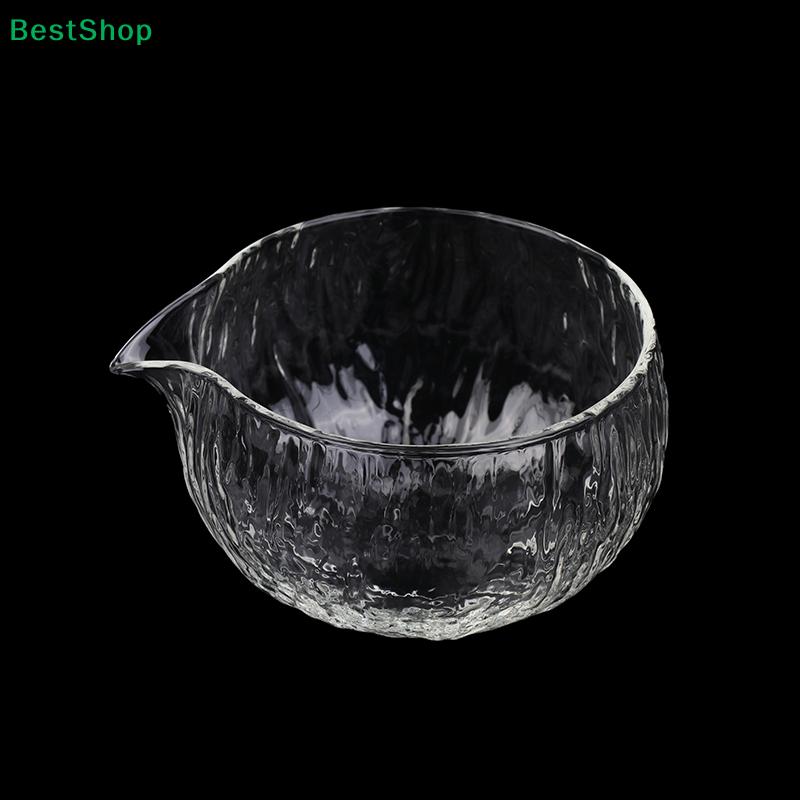 Japanese-Style Matcha Bowl | High Borosilicate Glass Bowl with Spout - Transparent Hammered Texture for Matcha Preparation