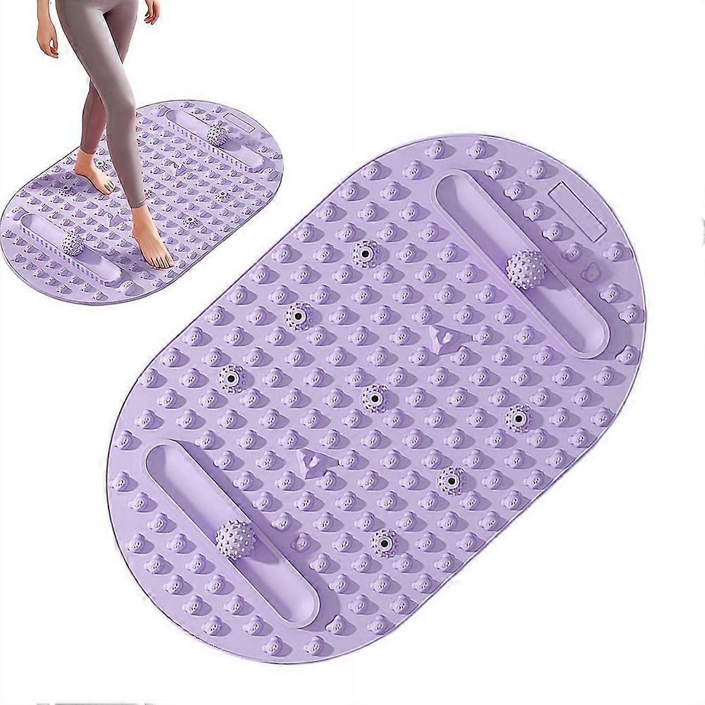 Silicone Foot Massage Mat for Reflexology & Circulation, Large Acupressure Pad for Indoor Jogging & Pain Relief Violet