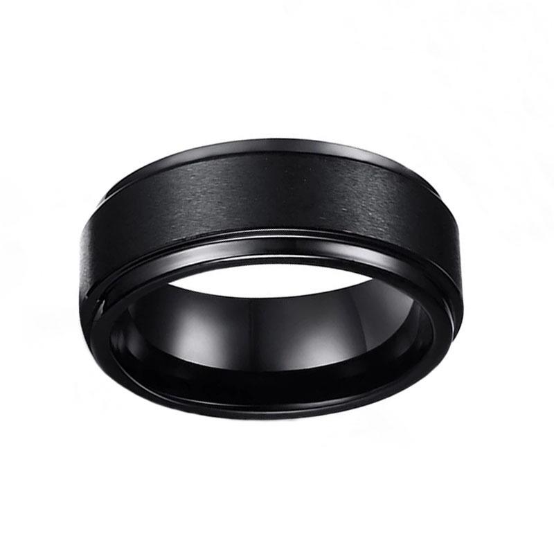 Matný Nerezový Pánský Titanový Prsten s Dvojitým Zkosením