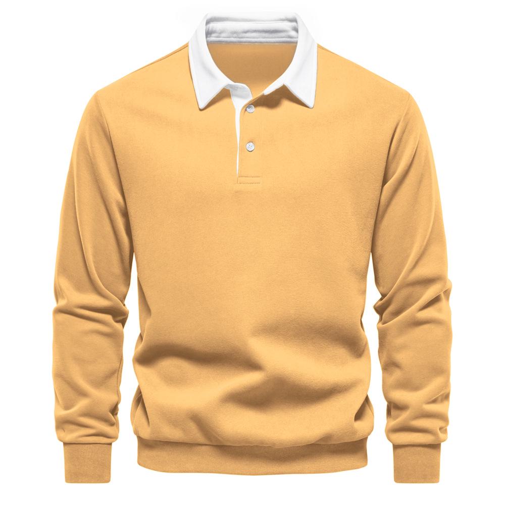 2024 Men's European Size Long Sleeve Polo Collar Sweatshirt - High Quality, Casual, and Versatile