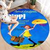 Pippi Longstocking Custom Name Round Area Rug,Carpet Rug for Living Room Bedroom Sofa Playroom Decor,Non-slip Floor Mat