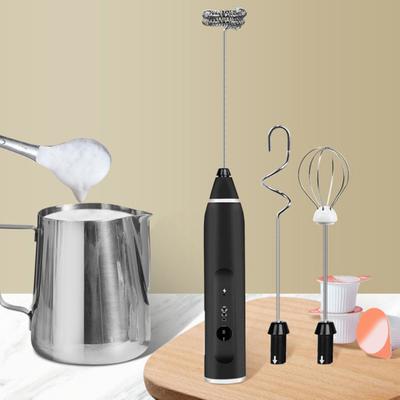 Espumador de Leche Eléctrico Recargable por USB Batidor de Espuma de Mano para Café Latte Acero Inoxidable Batidor de Huevos para Polvo de Pintura