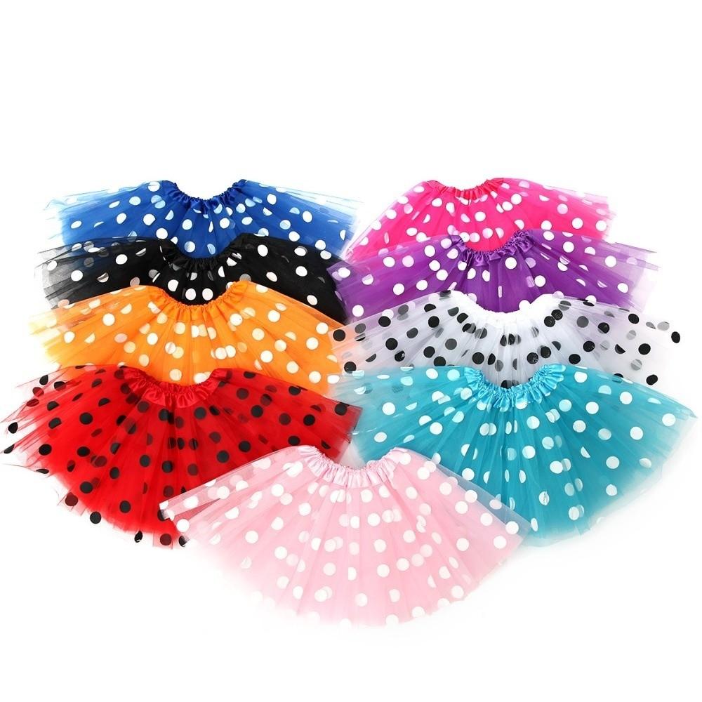 Polka Dot Print Tulle Dance Pettiskirt Layered Princess Skirt Ballet Dancewear Tutu Skirts  Adult