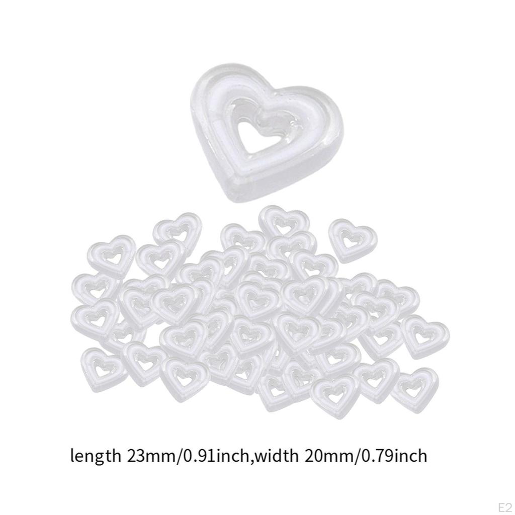 80 Acrylic Heart Beads for Craft Projects, Loose Spacer Jewelry