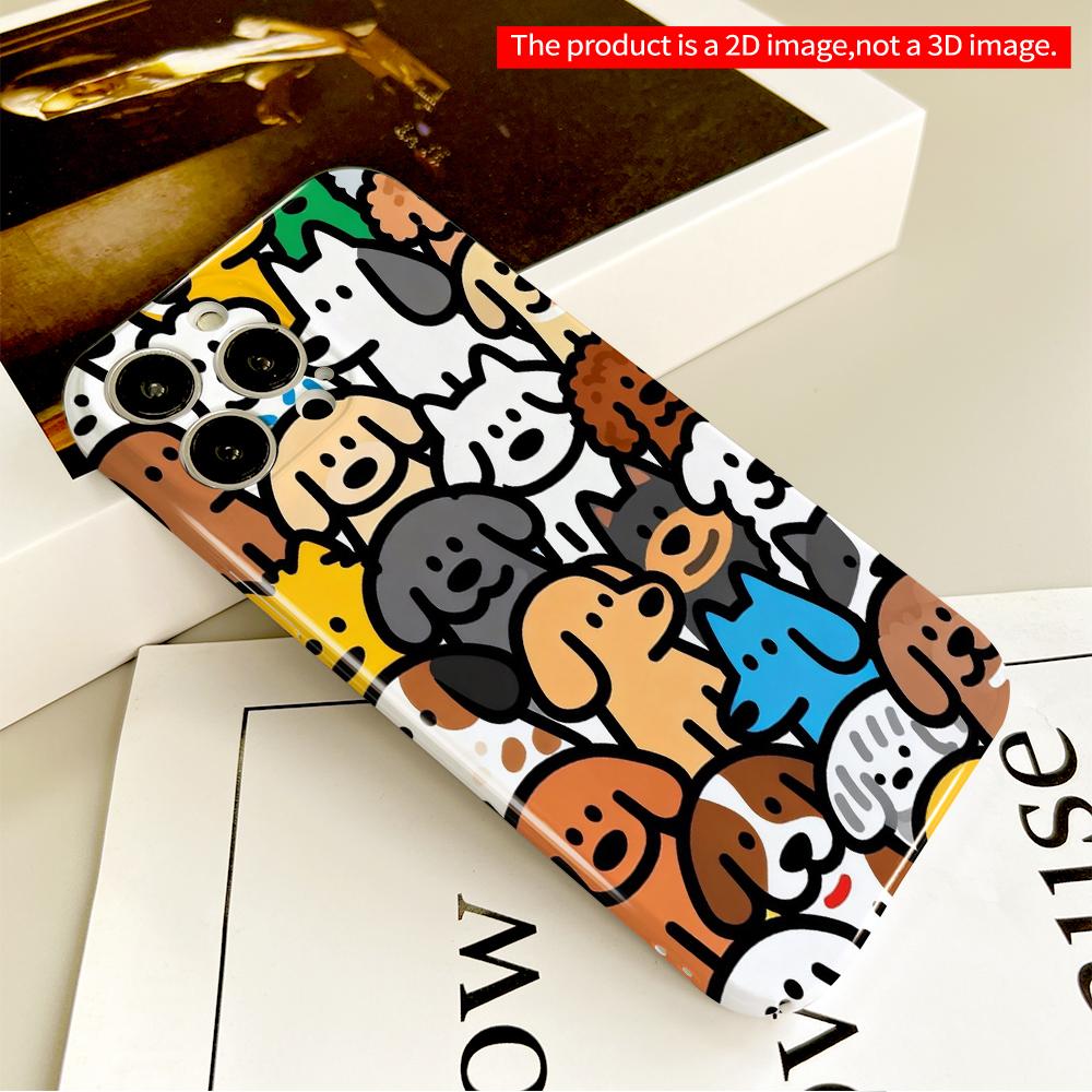 Cute Dog Pattern Phone Case All Inclusive Film Hard Phone Case, Compatible with iPhone 18 Pro Max 17 16 15 14 13 12 11