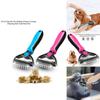 Premium Pet Grooming Comb Brush For Dematting And Undercoat Dual Head Stainless Steel Design For Long And Thick Hair