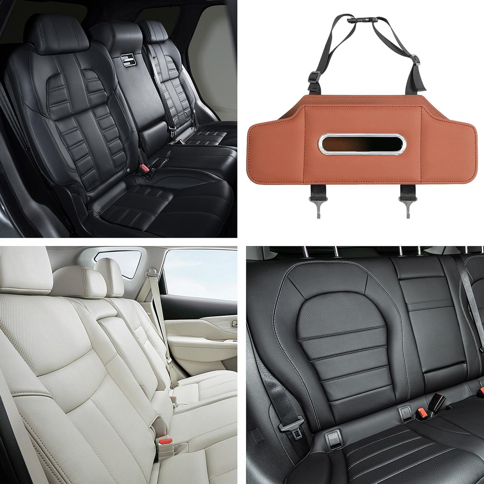 

Car Seat Back Organizer Backseat Large Easy Installation Universal Tissue Case PU Leather with помаранчевий