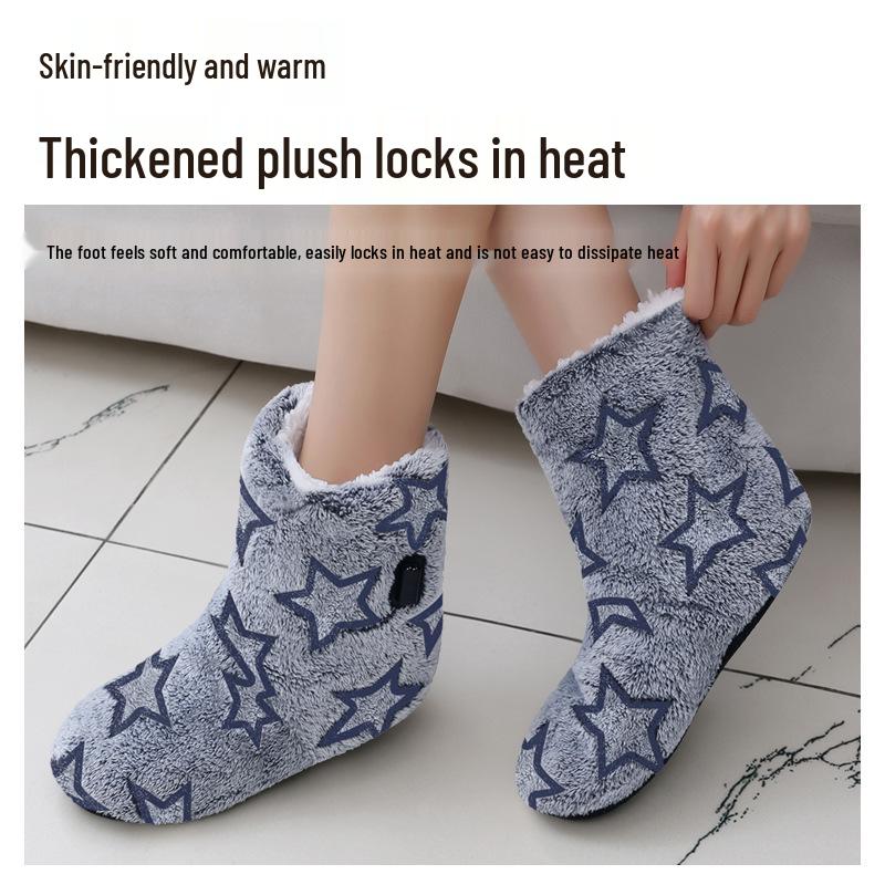 Unisex Electric Heated Indoor Cotton Slippers for Warmth