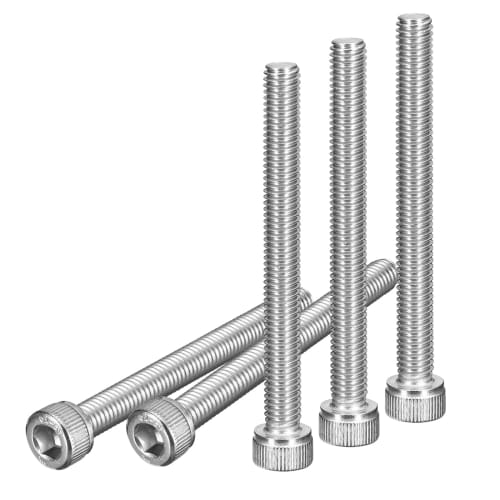 DTGN M6x60mm Socket Head Cap Bolts, Set of 5, 304 Stainless Steel, 18-8 Metric Thread, Hex Drive, Bright Finish, UNC Coarse Thread, Fully Threaded