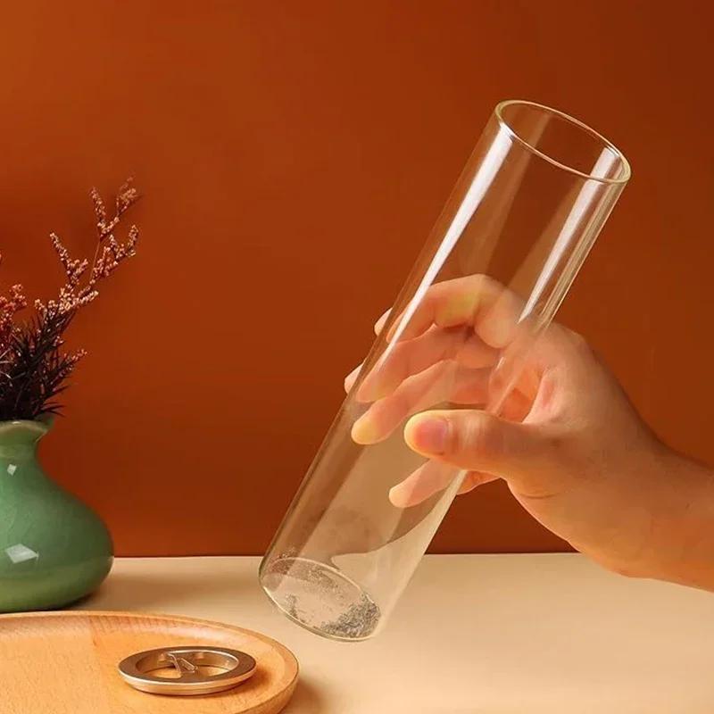 Upside-Down Incense Holder with Metal Clip & Glass Base - Dust-Proof Hanging Burner for Home Spa Zen Decor, Meditation Tool
