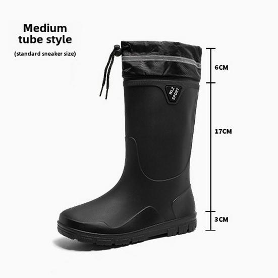 Men's Waterproof Non-Slip Outdoor Korean Fashion Rain Boots for Fishing and Sea Tasks