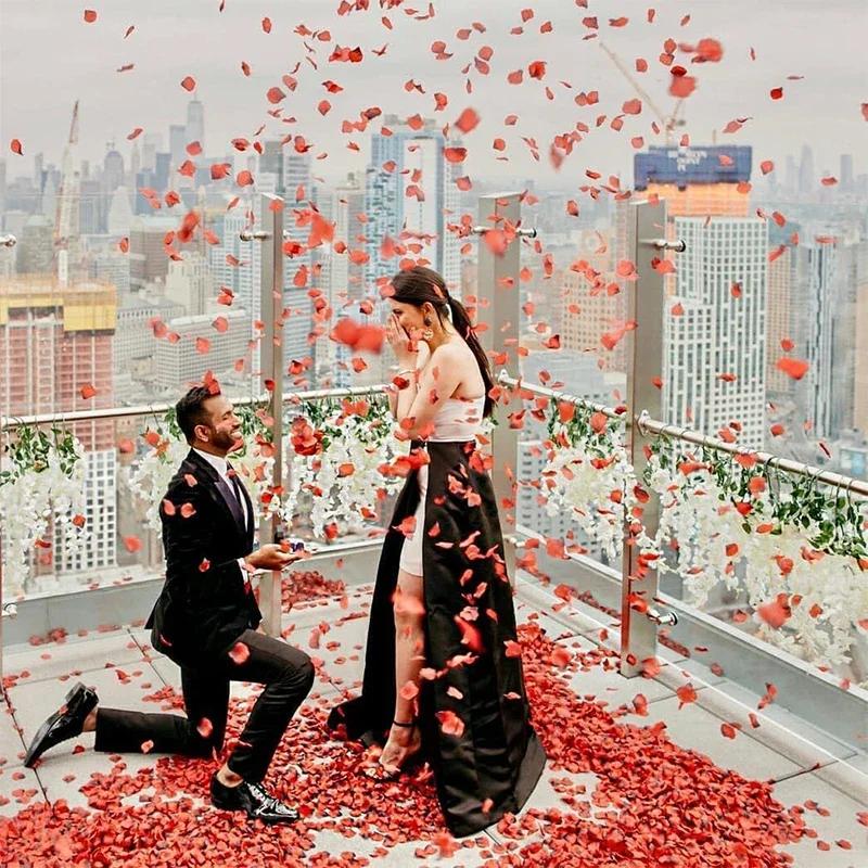 4000/100Pcs Artificial Fake Rose Petals Colorful Red White Gold Roses Petal Flowers for Romantic Wedding Party Favors Decoration
