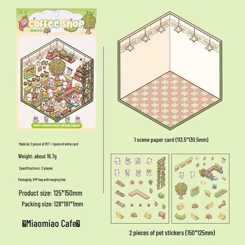 Yuezhen Dreamland 3D Cartoon Landscape Stickers for Kids