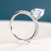 BELLA BOX Simple Stylish Water Drop Zircon Women's Rings Romantic Bridal Wedding Ring Silver Color Trendy Jewelry For Party