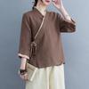 Women's 2025 Spring/Summer Zen-Inspired Retro Tang Suit Hanfu for Tea Ceremony and Meditation