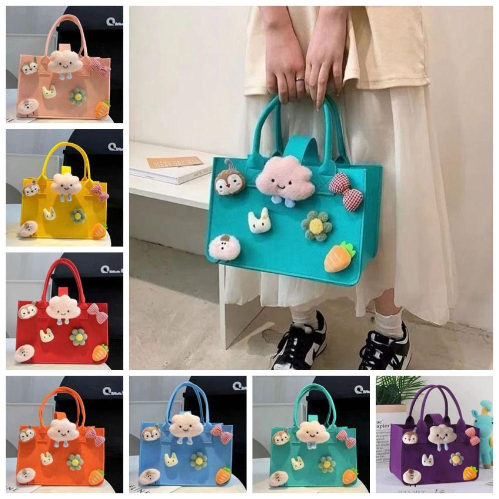 

Plush Cartoon Handbag Makeup Cosmetic Bag Gift Felt Bag Sweet Cartoon Felt Bag Baby