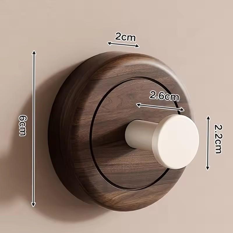 1/4pcs Walnut Wood Suction Cup Hook Strong Vacuum Keys Clothes Hanger Hook Waterproof Kitchen Bathroom Robe Towel Organizer Hook