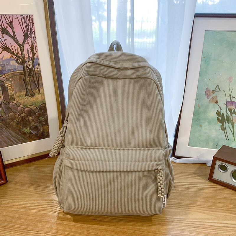 Schoolbag Hot-selling Velvet Backpack Women's Small 1011 New Fashion Corduroy Student Backpack Travel Small Backpack