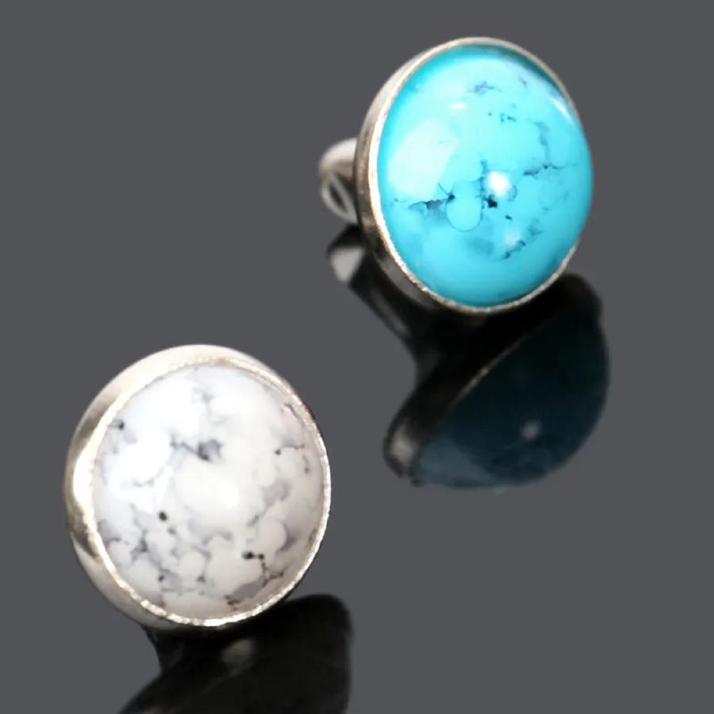 50Pcs Diameter 8.5mm Crack Turquoise Alloy Base DIY Leather Hand Craft Rapid Rivets Studs Buttons Punk Garment Decorative Rivets