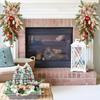 Aesthetic Christmas Stair Decorations Delightful 17 72 Inch Ornament Featuring Bow and Natural Elements for Joyous Feelings