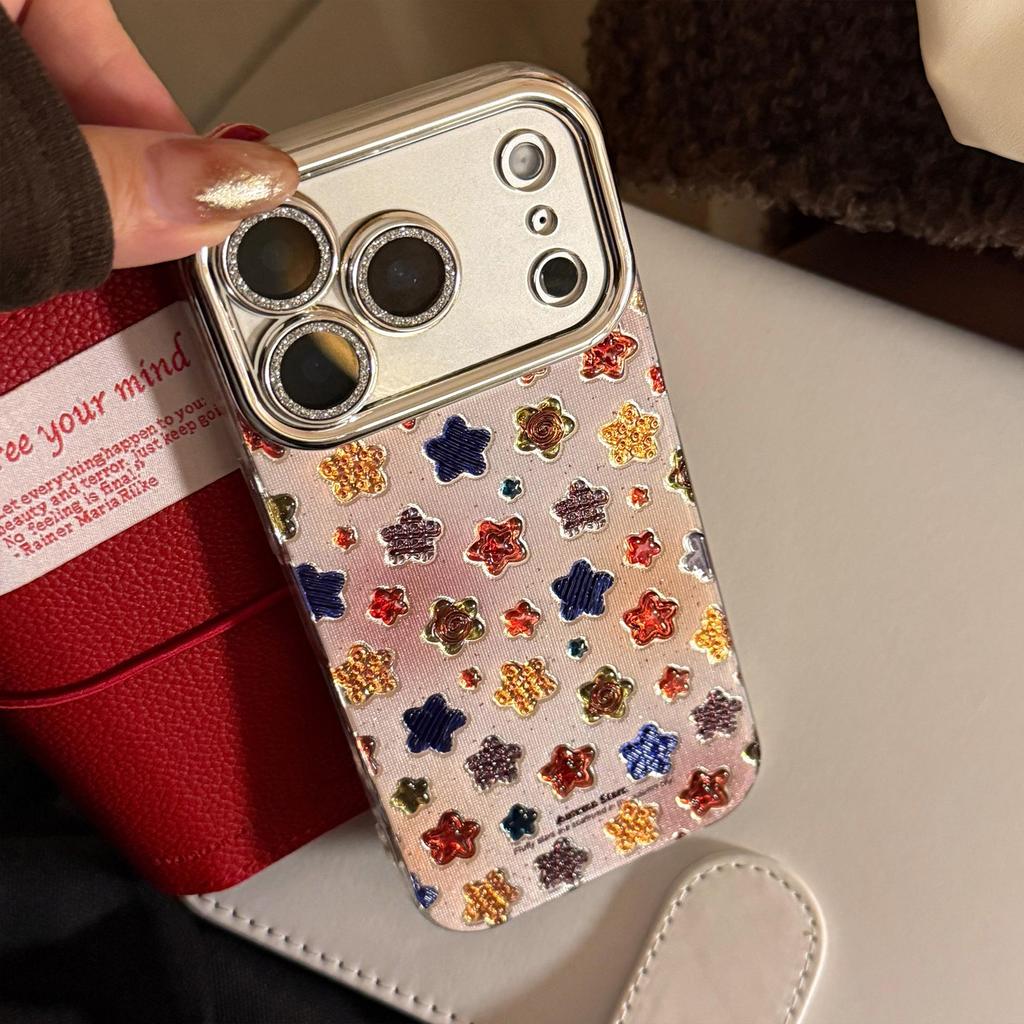 Creative Colored Star Phone Case Compatible with iPhone 16, iPhone 17, and iPhone 17 Pro Max