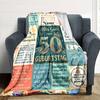 Happy 50Th Birthday Blanket Customize Your Name Warmthful Decor Perfect For Sofa Couch Office Bed Picnics For All Occasions Stylish Decor Perfect Gift