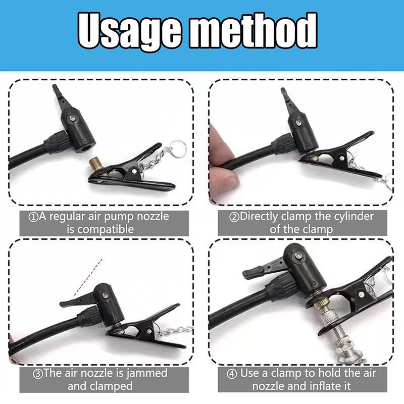 2Pcs Tire Inflator Nozzle Bike Pump Nozzle Multi-Use Connector For Head Bike Pump Head Pump Adapter Bicycle Converter