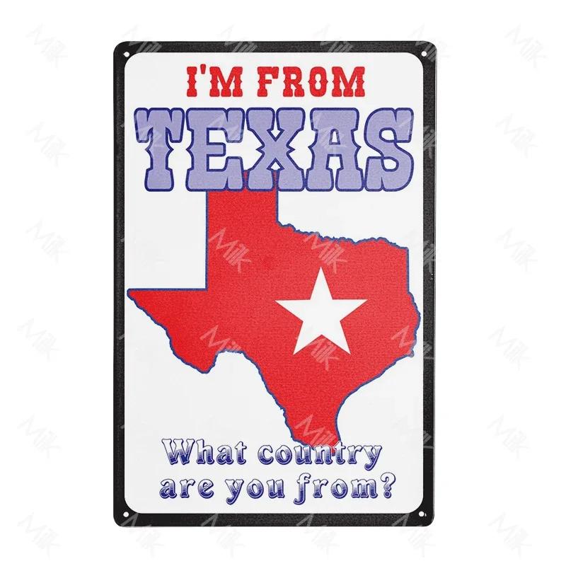 God Bless Texas Retro Tin Sign Vintage Texas State Flag Metal Sign Texans Lone Star Wall Decor Shop Mural Bathroom Sign 12x8in
