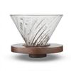 FGIUKC V60 Coffee Dripper 02 Glass with Wooden Conical Cup for and Coffee Shops Heat-Resistant Holder, Shape, 1-4 Capacity, Removable, Camping,