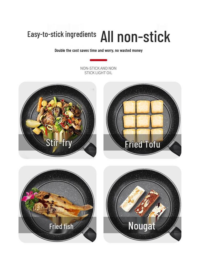 Non-stick Medical Stone Frying Pan for Omelettes, Pancakes, and Steaks - Suitable for Induction and Gas Stoves
