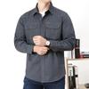 Men's Plus Size Casual Long-Sleeve Cotton Shirt - Spring/Autumn 2026 Collection