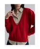 8 Seconds Deep V-Neck Pullover Red