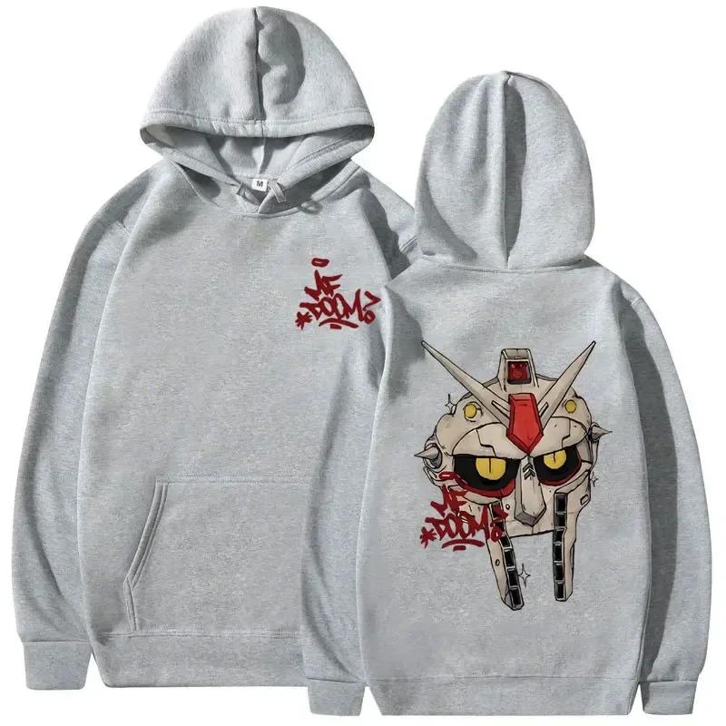 Metal Mask Pattern Men's and Women's Matching Fall/winter Warm Fleece Hoodie with Hip-hop Style