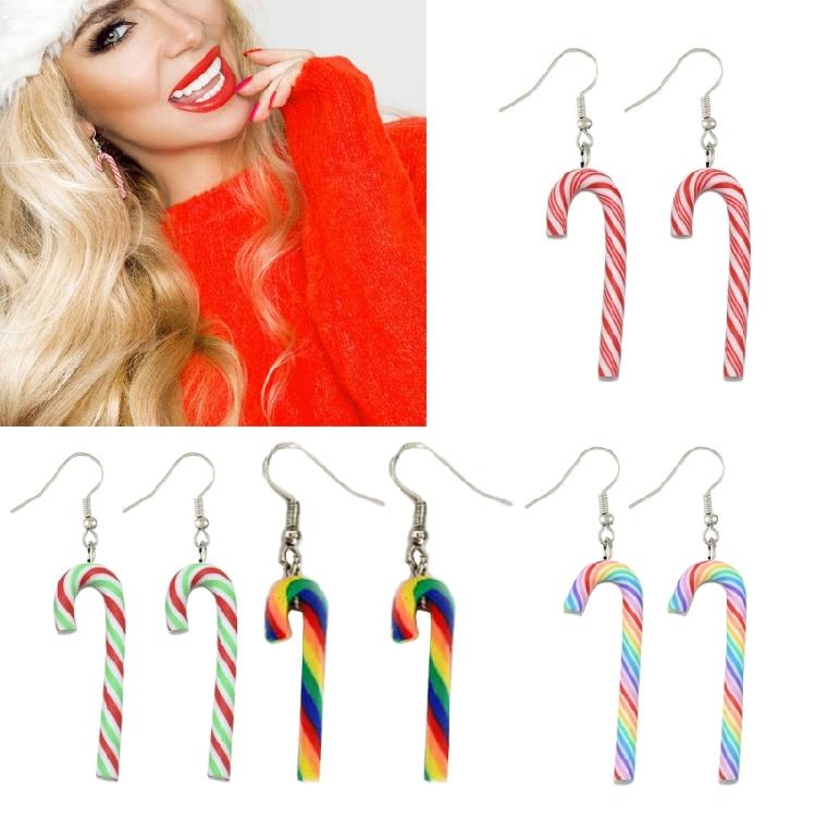 Christmas Crutch Earrings Stylish Ear Accessories Cute Ear Jewelry for Christmas