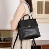 Genuine Leather Women's Backpack High-end Women's Sense Large Capacity Fashionable and Versatile Backpack School-style Backpack