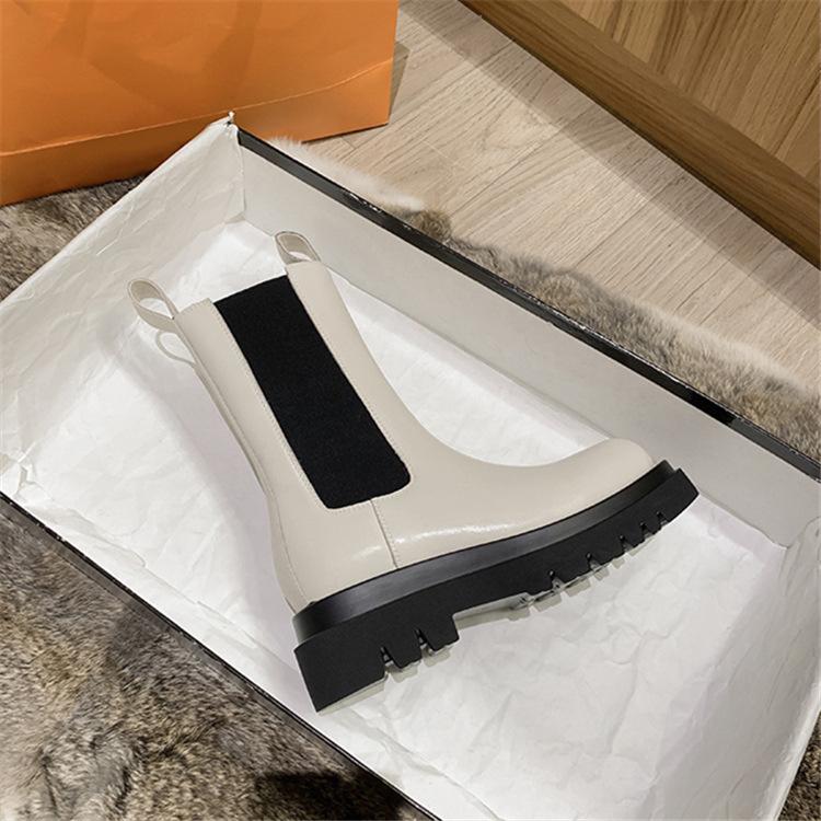 Newest Luxury Chelsea Boots Women Ankle Boots Chunky Winter Shoes Platform Ankle Boots Slip On Chunky Heel Boot Brand Designerff6 40
