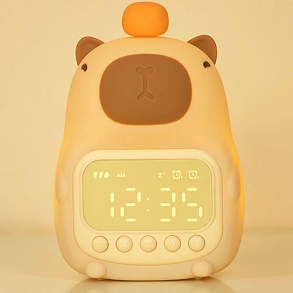 Capybara Shape Capybara Alarm Clock USB Rechargeable Bedside LED Clock  Desktop Decoration