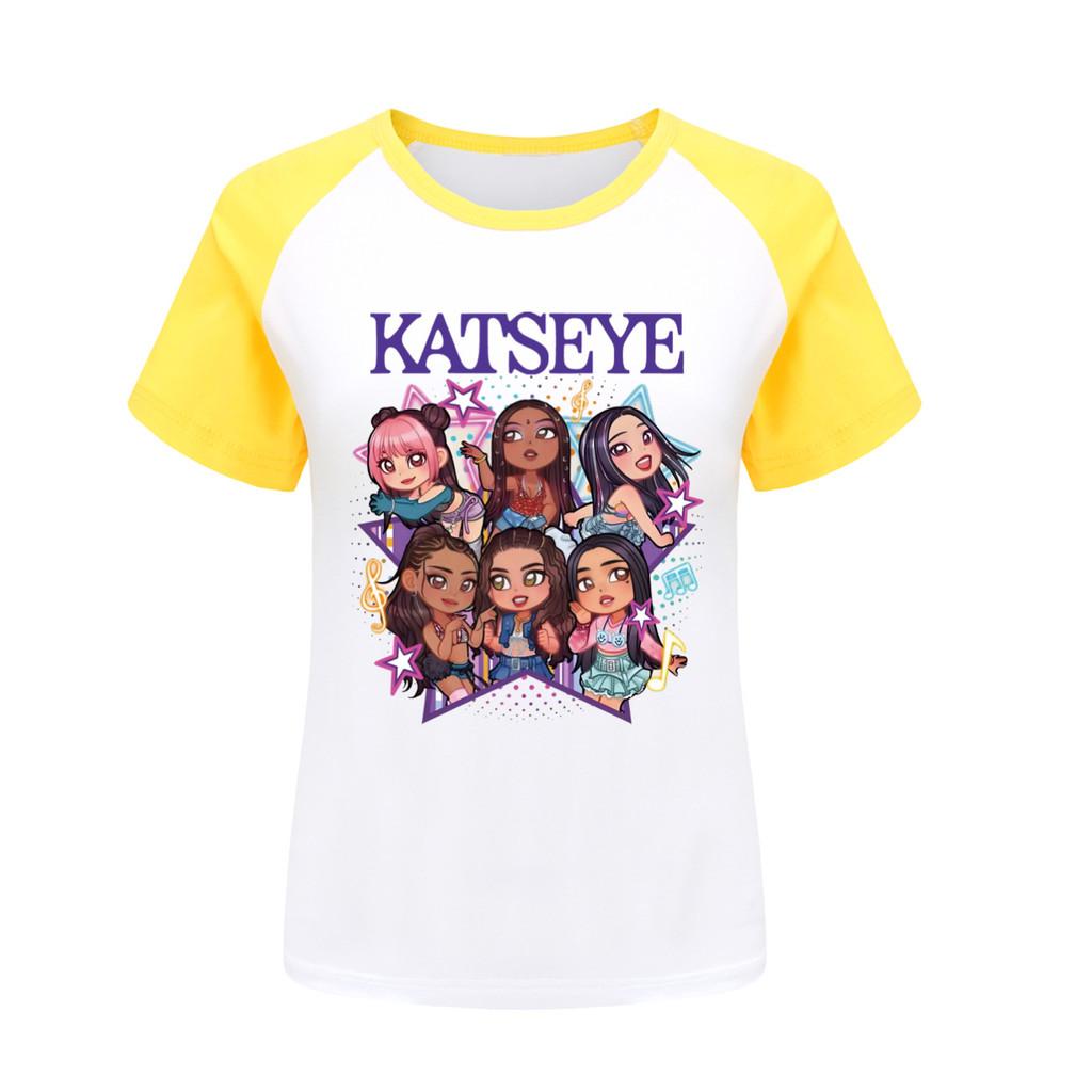 5301 Kids Girls KATSEYE Print T-Shirt Short Sleeves Top