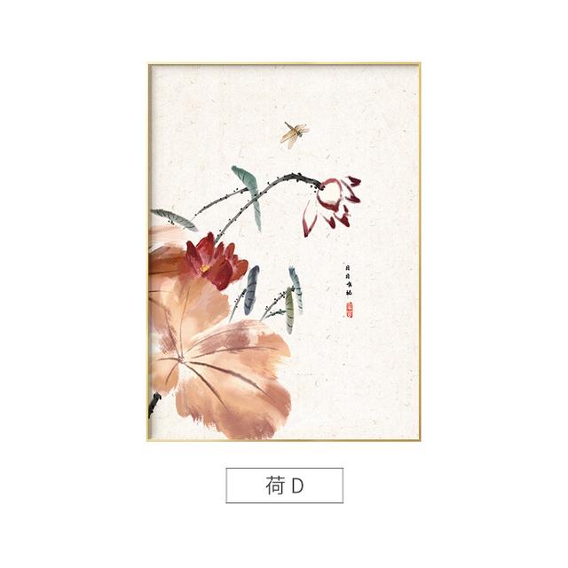 Traditional Chinese Lotus Wall Art Canvas Painting Plant Posters and Prints Wall Picture For Living Room Bedroom Home Decoration