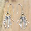 Tassel Drop Dangle 925 Silver Women Earrings, Fringe Ethnic Handmade Threader Earrings