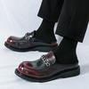 Fashion Fashion New Men's Punk Metal Chain Half Slippers Driving Shoes Male Casual Mules Moccasins Breathable Loafers Zapatos Hombre