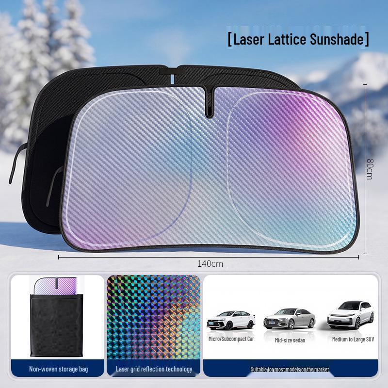 Black Glue Anti-Glare Car Sunshade for Windshield – Heat Insulation & Sun Protection Visor