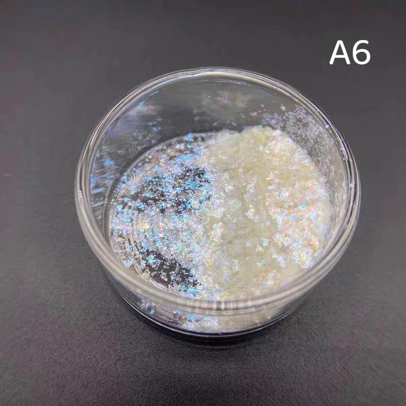 Nagelglitzer Glänzendes Glimmer-Perlenpulver 1 Flasche Gold-Weiß Hochglanz für DIY Harz Seife Kerze Bastelherstellung