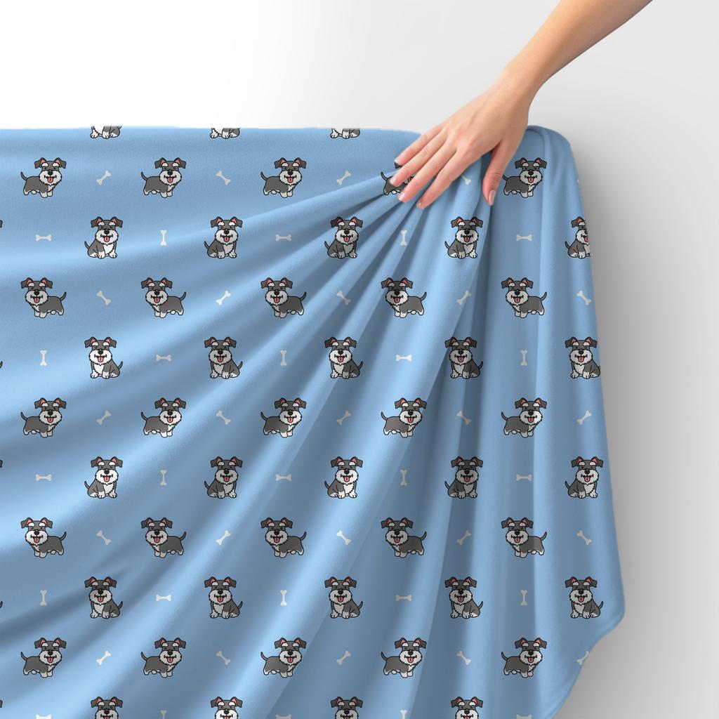 Royal Samt Stoff Polyester Zum Nähen - Motiv Zwergschnauzer