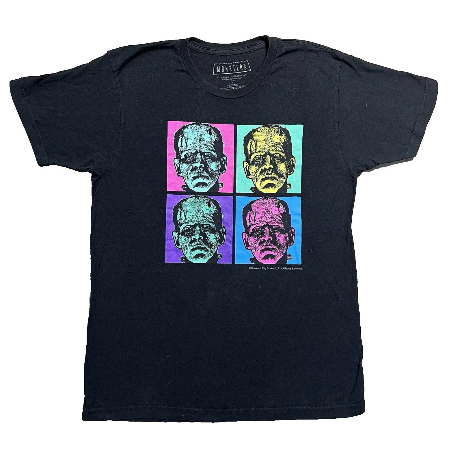 Frankenstein Universal Monsters T Shirt Mens L Black Horror Graphic Cotton Tee 3XL