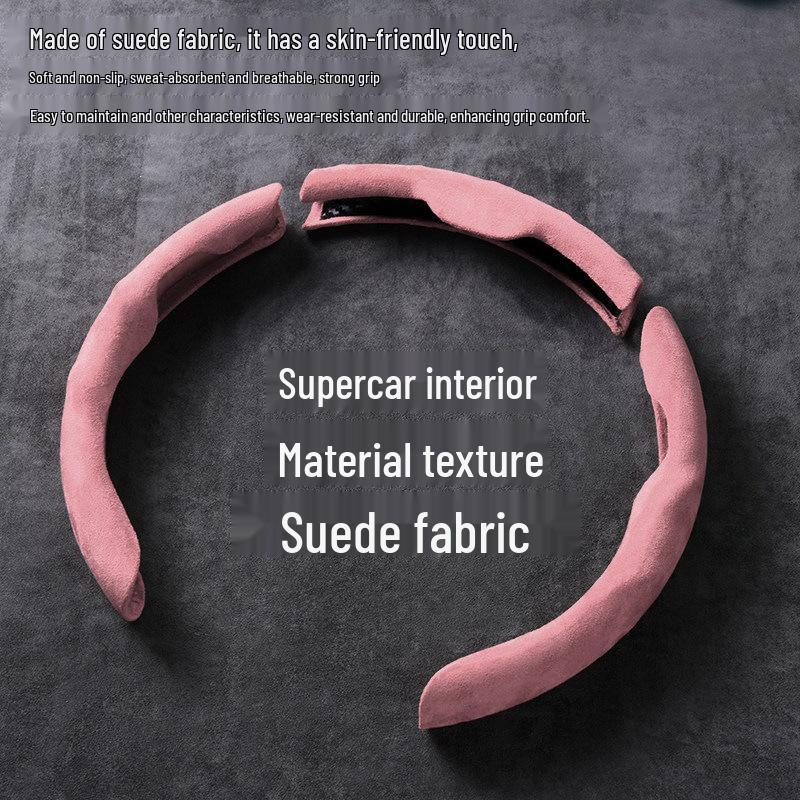 Tesla Model 3/Y Ultra-thin Non-slip Sweat-absorbing Steering Wheel Cover with Card Holder for All Seasons