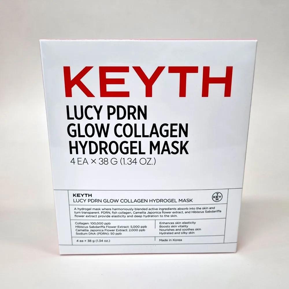 Lucy PDRN Glow Collagen Hydrogel Mask 4 Sheets 1 Box / KEYTH