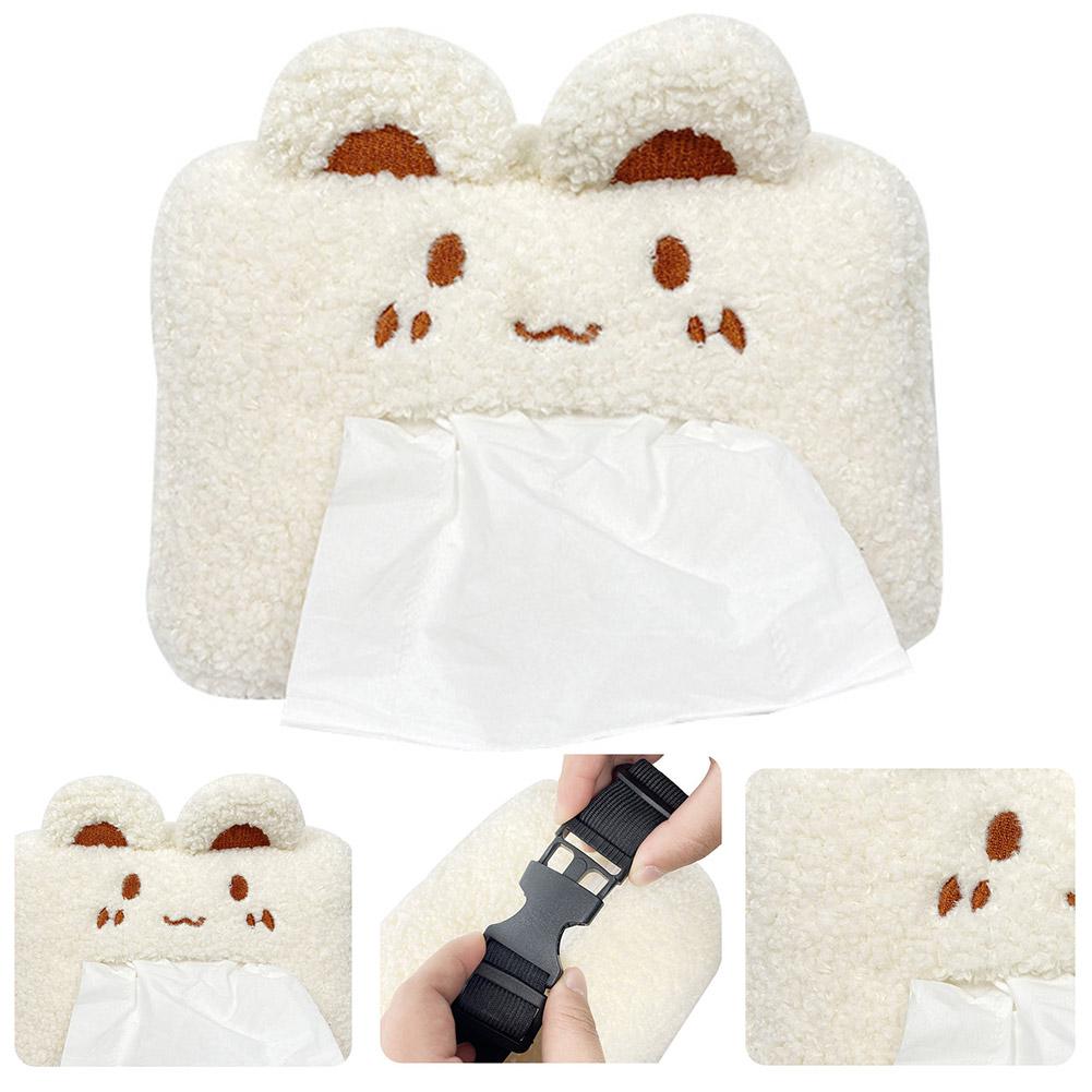 1pc Cute Cartoon Car Tissue Box Plush Napkin Holder Room Bracket Auto Home Decoration Accessories Universal Animal Paper Ca S9j8