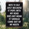 Funny Vintage Note To Self Tin Sign Metal Wall Art Decor 8x12 Inch Retro Home Bar Cafe Office Gift