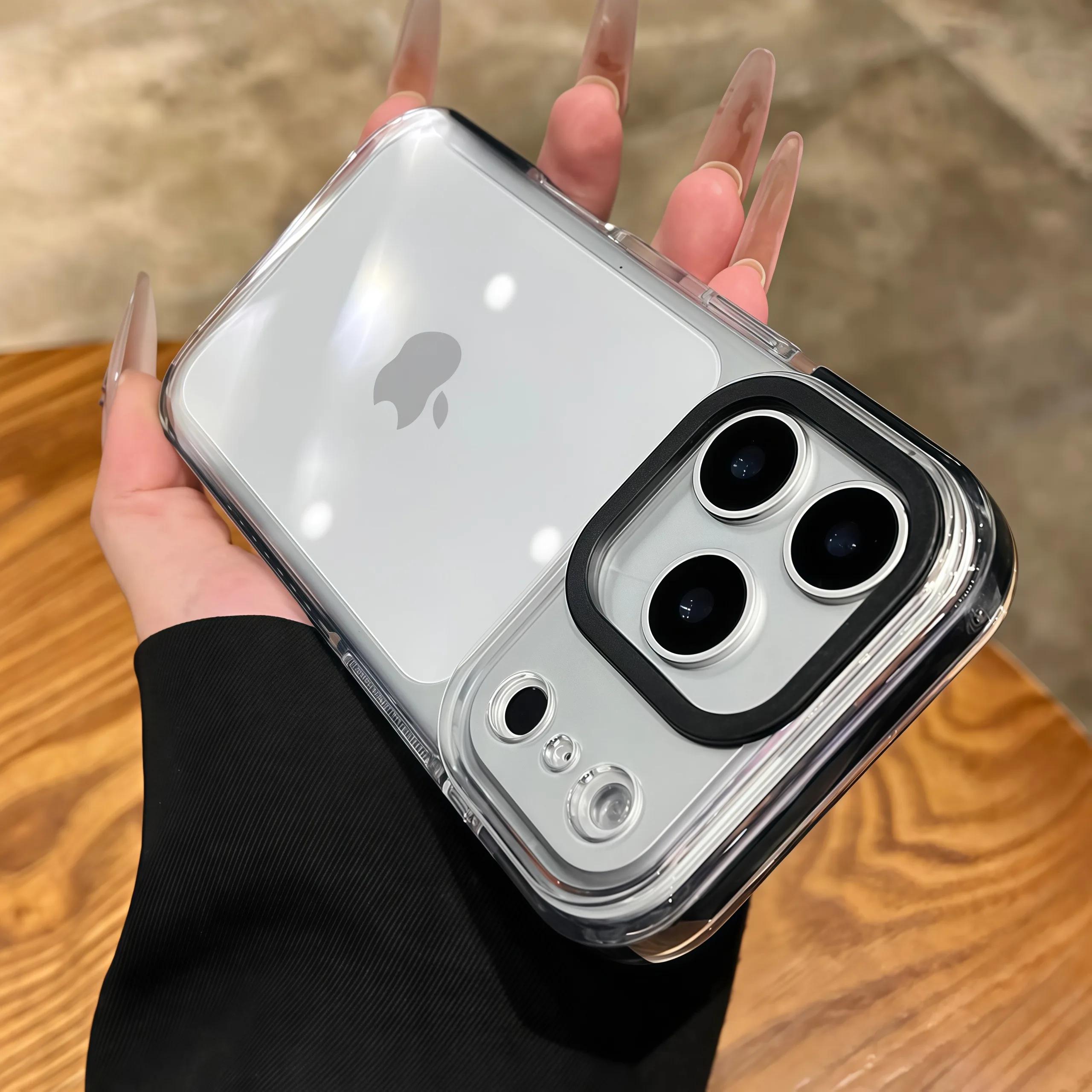 

Роскошный прозрачный противоударный чехол для телефона для iPhone 17 11 12 13 14 15 16 17 Pro Max 16 Plus Прозрачный бампер Задняя мягкая крышка из ТПУ For iphone 11Pro